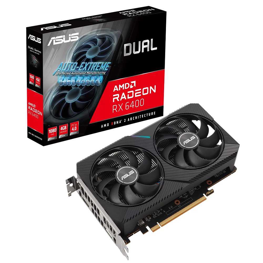Asus Dual AMD Radeon RX 6400 4GB GDDR6 Graphics Card – DUAL-RX6400-4G