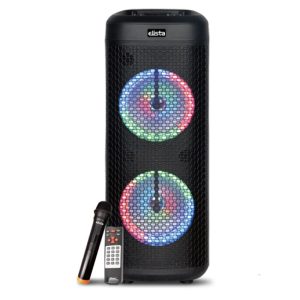 Elista ELS T 5000 Blast TUFB Trolley Speaker with Mic and Remote Control 40W Sound Output Disco LED Light Rechargeable Battery LED Display