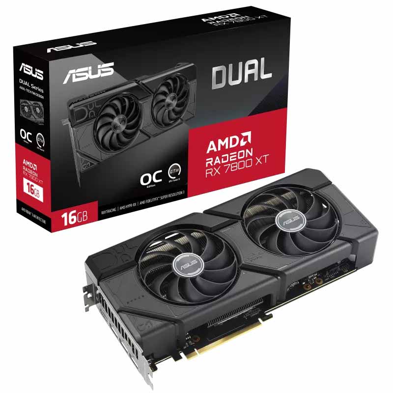 Asus Dual AMD Radeon RX 7800 XT OC Edition 16GB GDDR6 Graphics Card