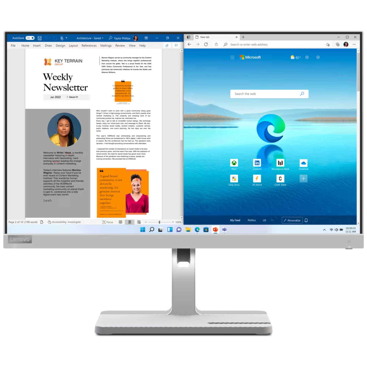 Lenovo L24m-40 Full HD Monitor with WLED Backlit – 23.8 inch IPS Display